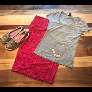 LuLaRoe Cassie Skirt - Wine Floral- 25A